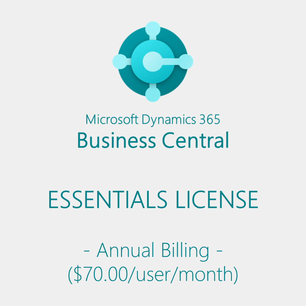 Dynamics 365 Business Central Essentials License ANNUAL